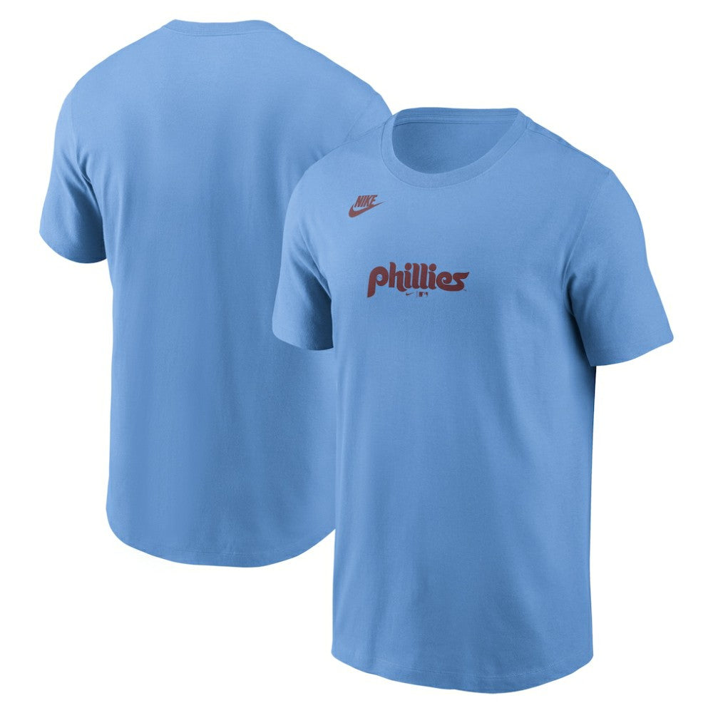 Philadelphia Phillies Cooperstown Collection Wordmark T-Shirt - Light Blue | Nike