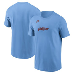 Philadelphia Phillies Cooperstown Collection Wordmark T-Shirt - Light Blue | Nike