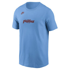 Philadelphia Phillies Cooperstown Collection Wordmark T-Shirt - Light Blue | Nike
