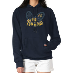 Denver Nuggets G-III 4Her by Carl Banks Women's Leopard Heart Graphic Fleece Pullover Hoodie sale - Navy on sale