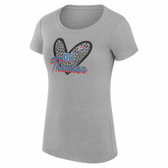 Oklahoma City Thunder G-III 4Her by Carl Banks Women's Super-Slim Fit Lightweight Leopard Heart T-Shirt - Heather Gray online
