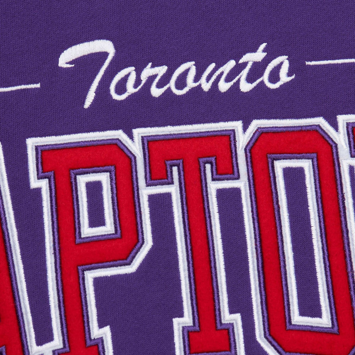 Toronto Raptors Hardwood Classics There & Back 2.0 Vintage Pullover Sweatshirt - Purple | Mitchell & Ness outlet
