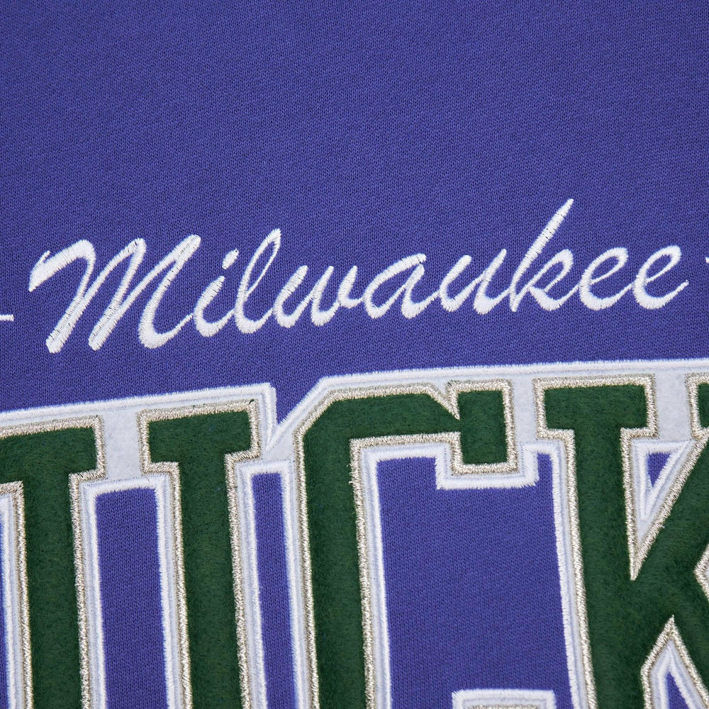 Milwaukee Bucks Hardwood Classics There & Back 2.0 Vintage Pullover Sweatshirt - Purple | Mitchell & Ness cheap