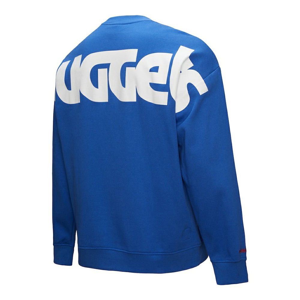 Denver Nuggets Hardwood Classics There & Back 2.0 Vintage Pullover Sweatshirt sale - Royal | Mitchell & Ness outlet