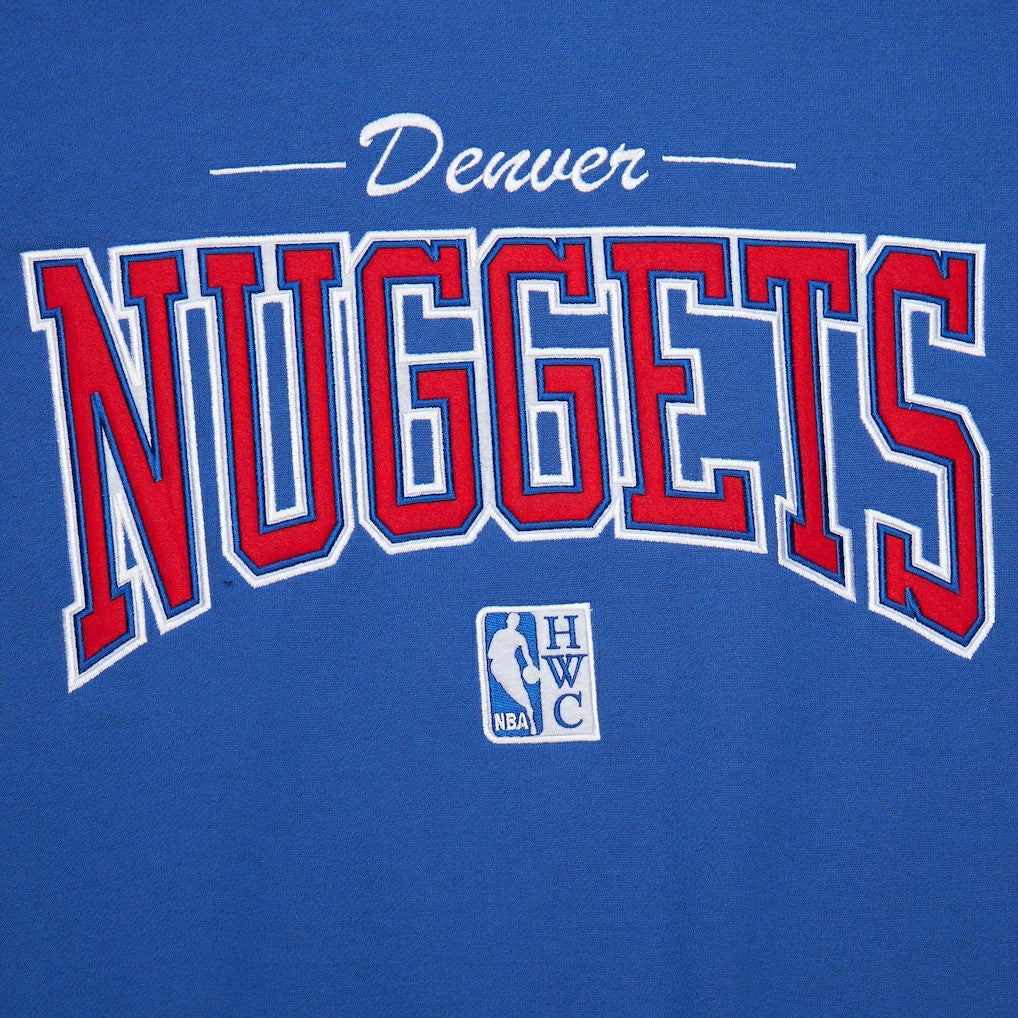 Denver Nuggets Hardwood Classics There & Back 2.0 Vintage Pullover Sweatshirt sale - Royal | Mitchell & Ness outlet