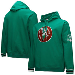 Boston Celtics Chainstitch Applique Vintage Heavyweight Pullover Hoodie - Kelly Green | Mitchell & Ness for sale