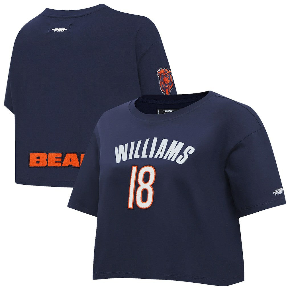 NFL Chicago Bears Caleb Williams  Pro Standard Women's Player Name & Number Cropped Boxy T-Shirt