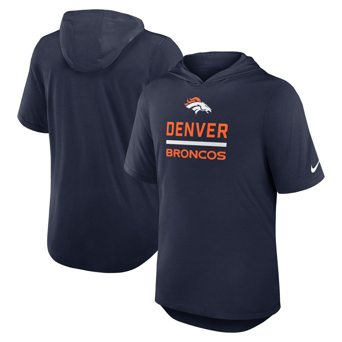 NFL Denver Broncos Lockup Tri-Blend Hoodie T-Shirt