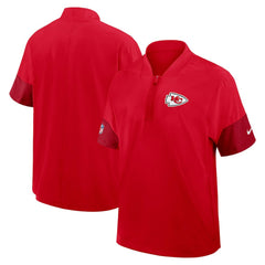 NFL Kansas City Chiefs Sideline Short Sleeve Quarter-Zip Dri-FIT Coach Jacket