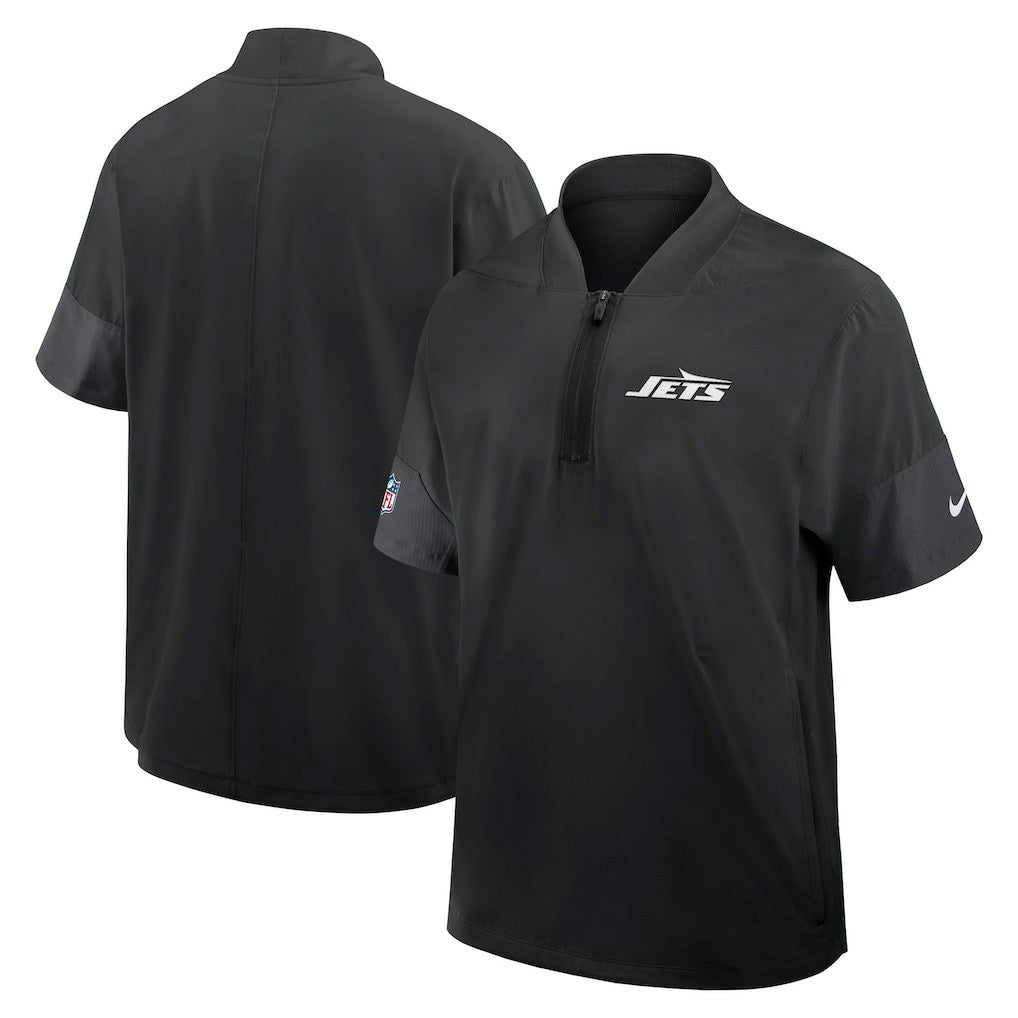 NFL New York Jets Sideline Short Sleeve Quarter-Zip Dri-FIT Coach Jacket