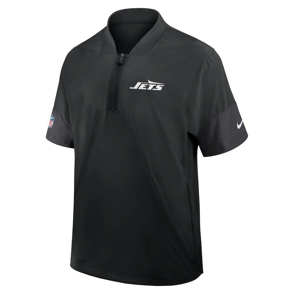NFL New York Jets Sideline Short Sleeve Quarter-Zip Dri-FIT Coach Jacket