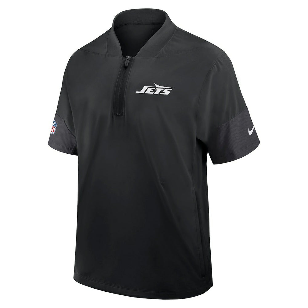 NFL New York Jets Sideline Short Sleeve Quarter-Zip Dri-FIT Coach Jacket