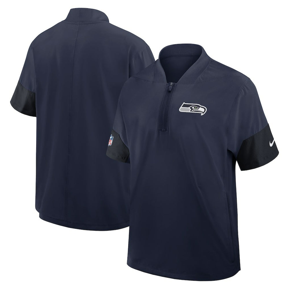 NFL Seattle Seahawks Sideline Short Sleeve Quarter-Zip Dri-FIT Coach Jacket