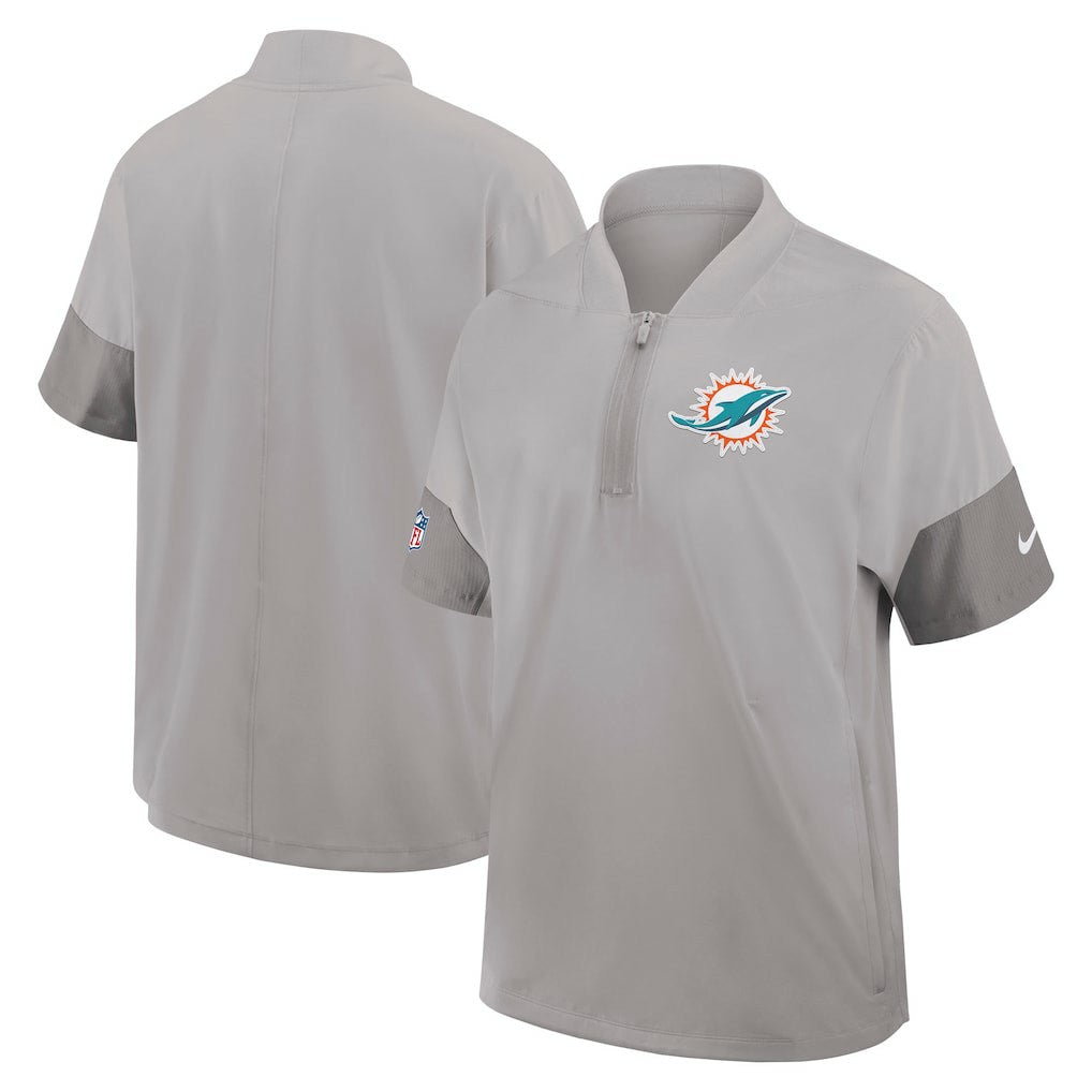 NFL Miami Dolphins Sideline Short Sleeve Quarter-Zip Dri-FIT Coach Jacket