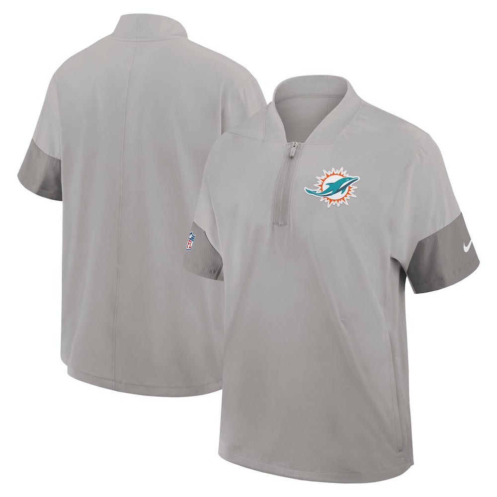 NFL Miami Dolphins Sideline Short Sleeve Quarter-Zip Dri-FIT Coach Jacket