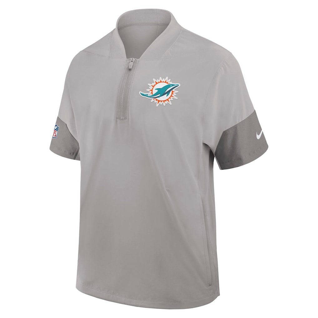 NFL Miami Dolphins Sideline Short Sleeve Quarter-Zip Dri-FIT Coach Jacket