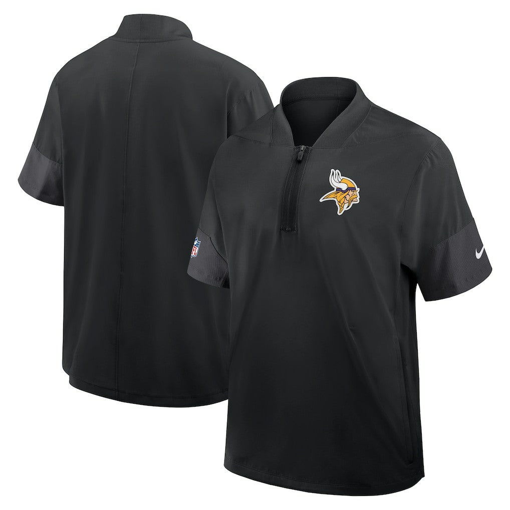 NFL Minnesota Vikings Sideline Short Sleeve Quarter-Zip Dri-FIT Coach Jacket