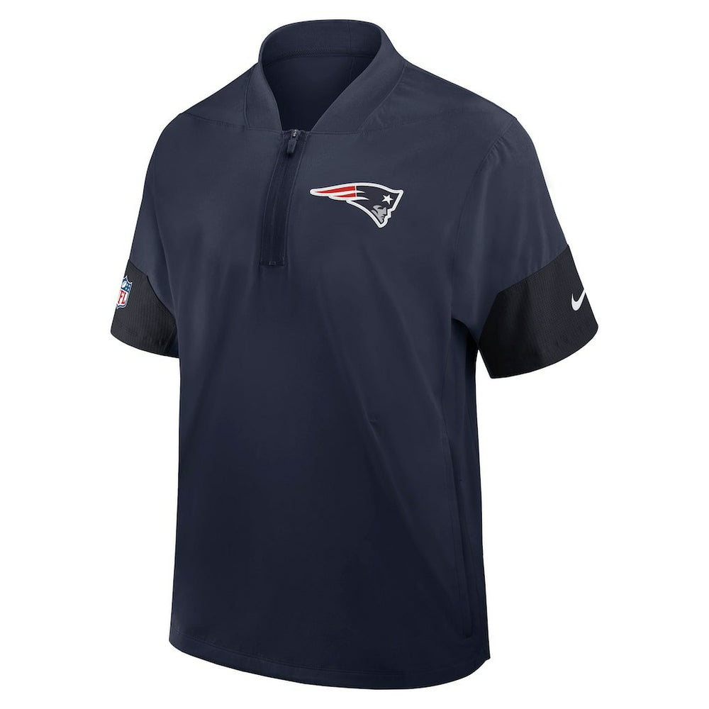 NFL New England Patriots Sideline Short Sleeve Quarter-Zip Dri-FIT Coach Jacket