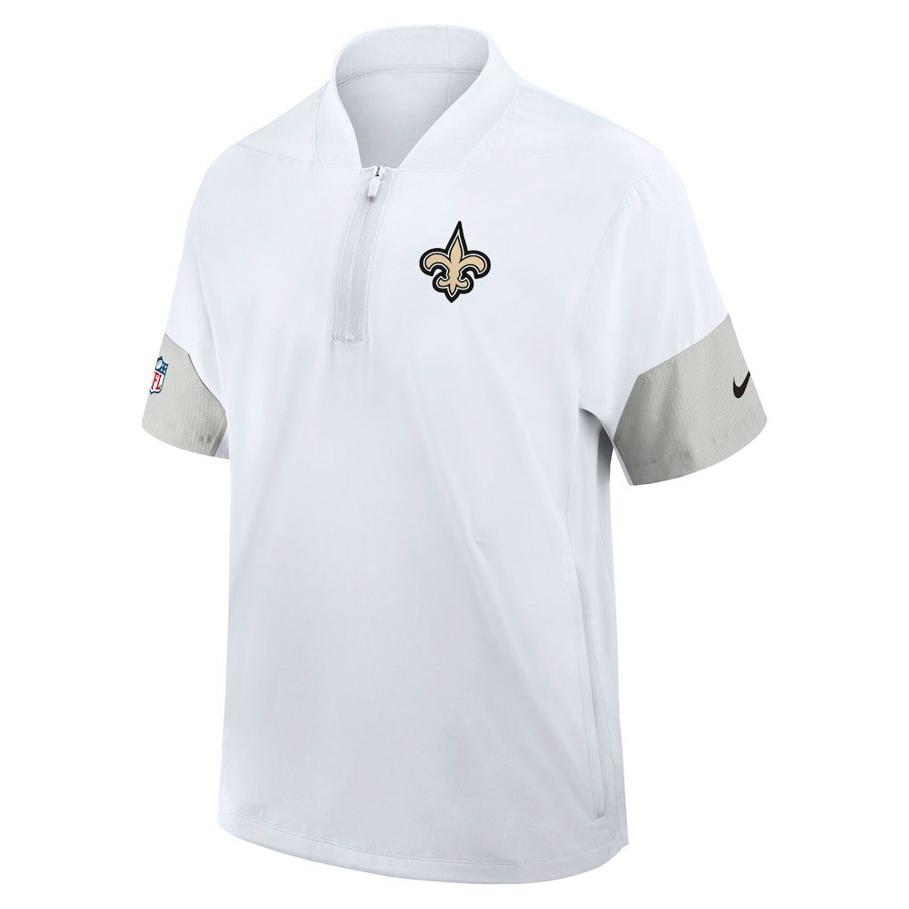 NFL New Orleans Saints Sideline Short Sleeve Quarter-Zip Dri-FIT Coach Jacket