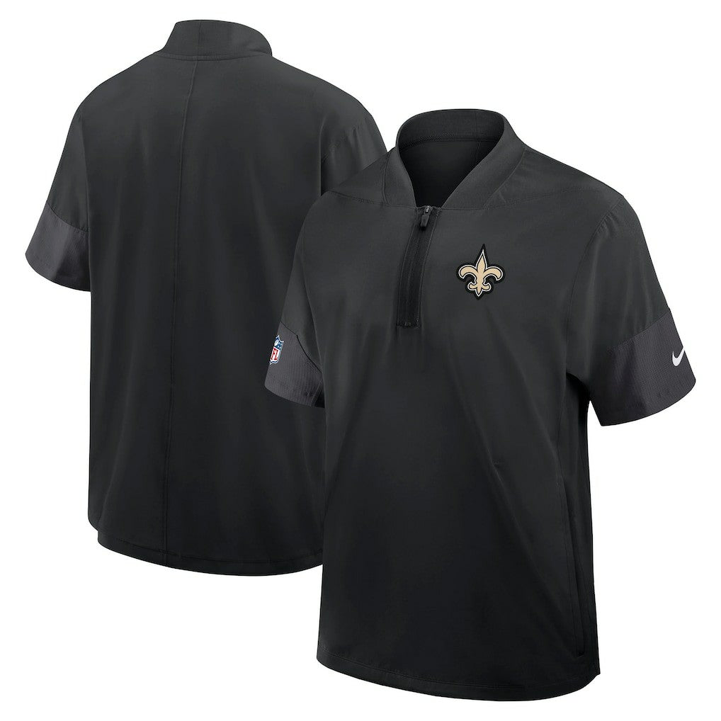 NFL New Orleans Saints Sideline Short Sleeve Quarter-Zip Dri-FIT Coach Jacket