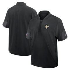 NFL New Orleans Saints Sideline Short Sleeve Quarter-Zip Dri-FIT Coach Jacket