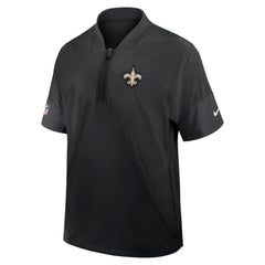 NFL New Orleans Saints Sideline Short Sleeve Quarter-Zip Dri-FIT Coach Jacket