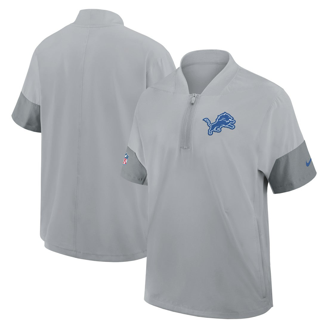 NFL Detroit Lions Sideline Short Sleeve Quarter-Zip Dri-FIT Coach Jacket