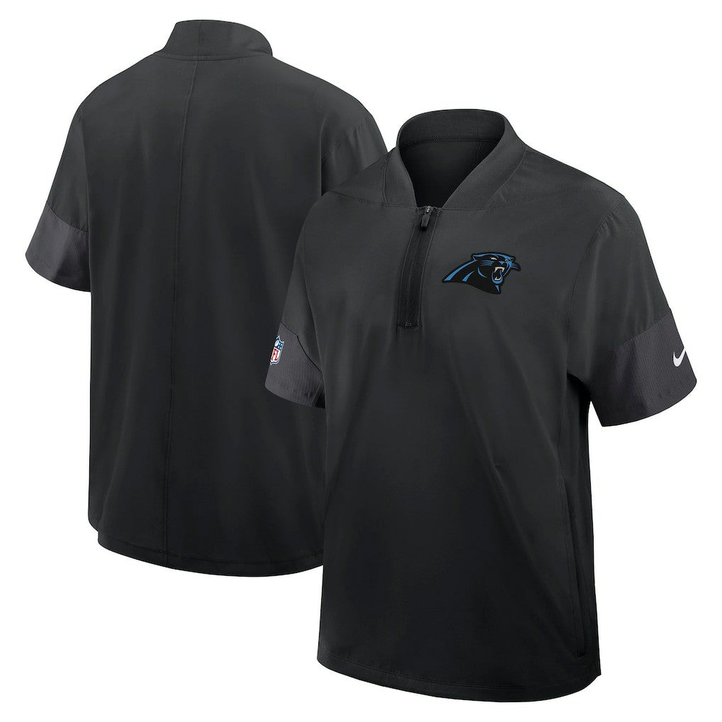 NFL Carolina Panthers Sideline Short Sleeve Quarter-Zip Dri-FIT Coach Jacket