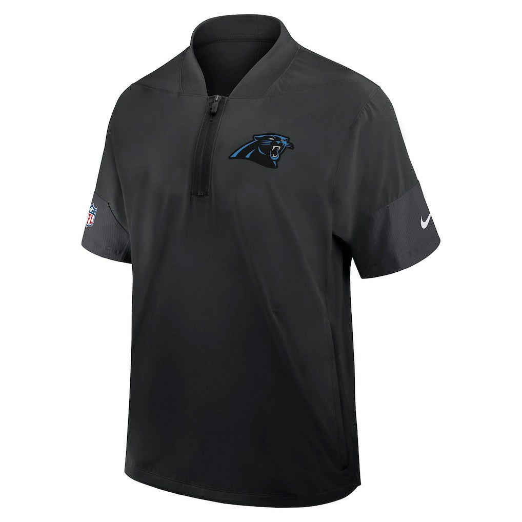 NFL Carolina Panthers Sideline Short Sleeve Quarter-Zip Dri-FIT Coach Jacket
