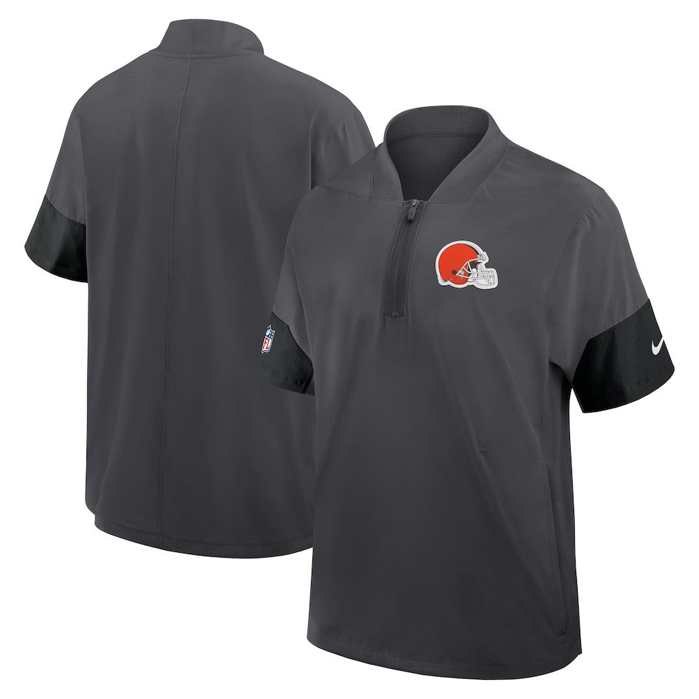 NFL Cleveland Browns Sideline Short Sleeve Quarter-Zip Dri-FIT Coach Jacket