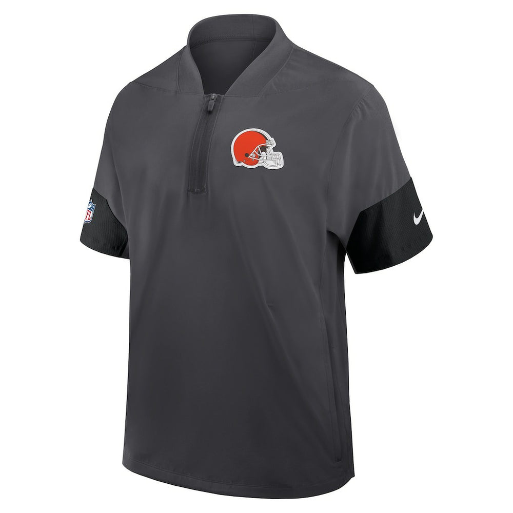 NFL Cleveland Browns Sideline Short Sleeve Quarter-Zip Dri-FIT Coach Jacket