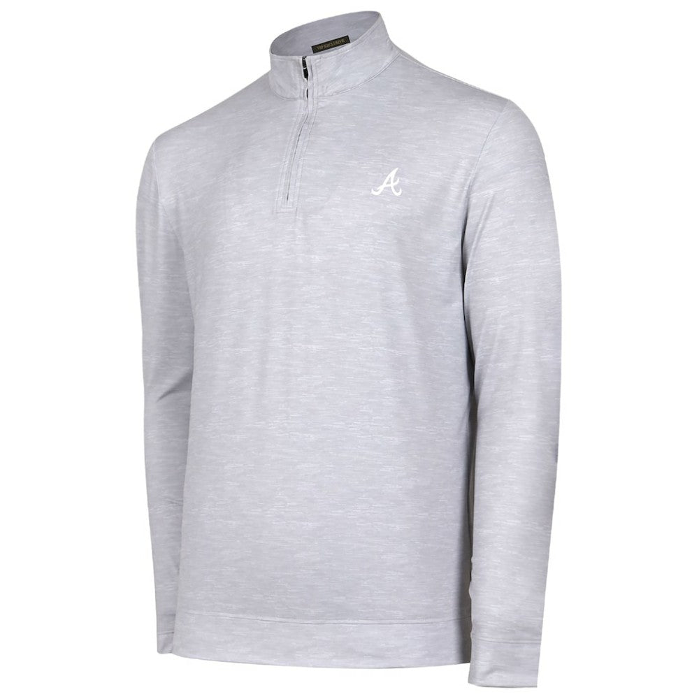 Atlanta Braves Sublime Tri-Blend Quarter-Zip Jacket - Gray
