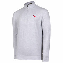 Cincinnati Reds Sublime Tri-Blend Quarter-Zip Jacket - Gray