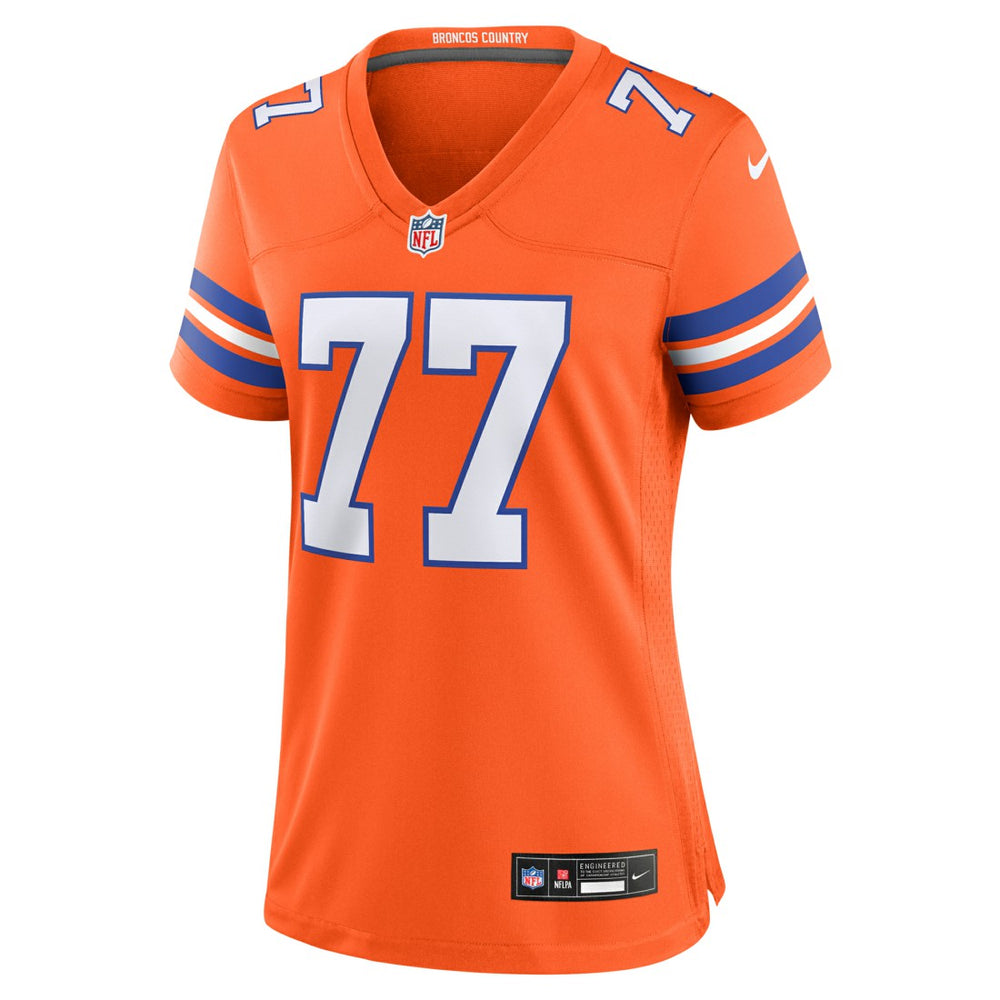 NFL Denver Broncos Quinn Meinerz  Women's Mile High Collection 1977 Throwback Player Game Jersey