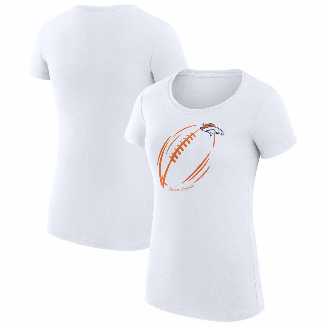 NFL Denver Broncos G-III 4Her by Carl Banks Women's Super-Slim Fit Lightweight Subtle Football T-Shirt