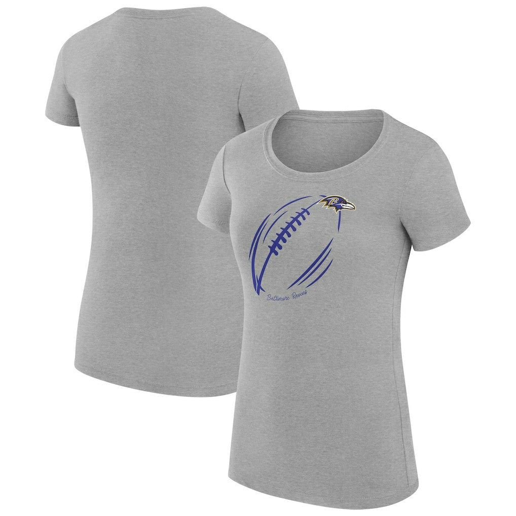 NFL Baltimore Ravens G-III 4Her by Carl Banks Women's Super-Slim Fit Lightweight Subtle Football T-Shirt