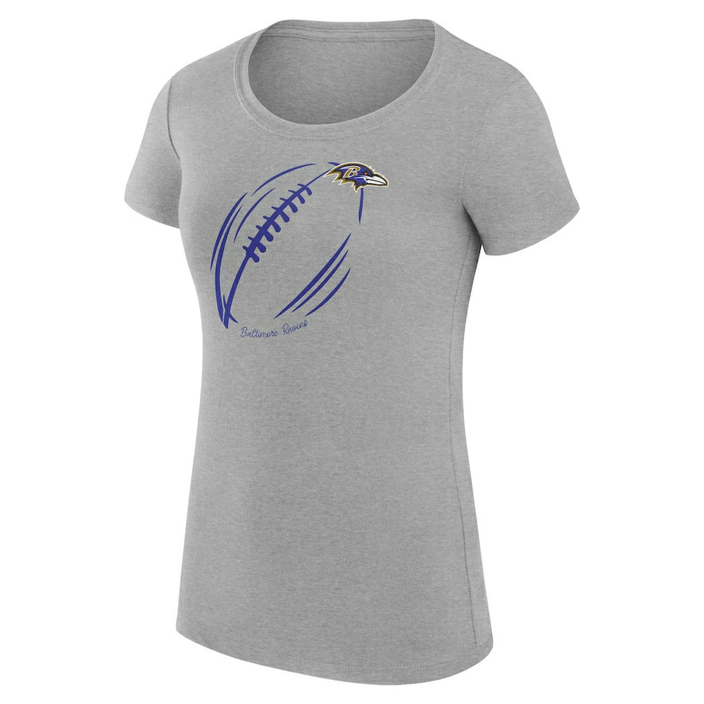 NFL Baltimore Ravens G-III 4Her by Carl Banks Women's Super-Slim Fit Lightweight Subtle Football T-Shirt
