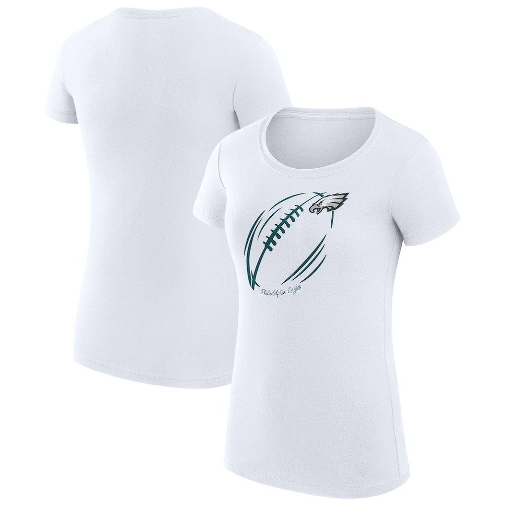 NFL Philadelphia Eagles G-III 4Her by Carl Banks Women's Super-Slim Fit Lightweight Subtle Football T-Shirt