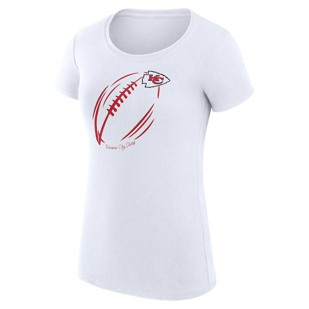 NFL Kansas City Chiefs G-III 4Her by Carl Banks Women's Super-Slim Fit Lightweight Subtle Football T-Shirt