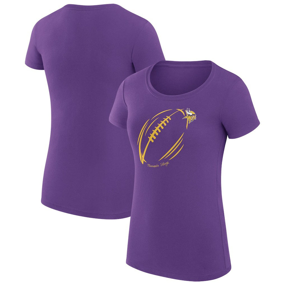NFL Minnesota Vikings G-III 4Her by Carl Banks Women's Super-Slim Fit Lightweight Subtle Football T-Shirt
