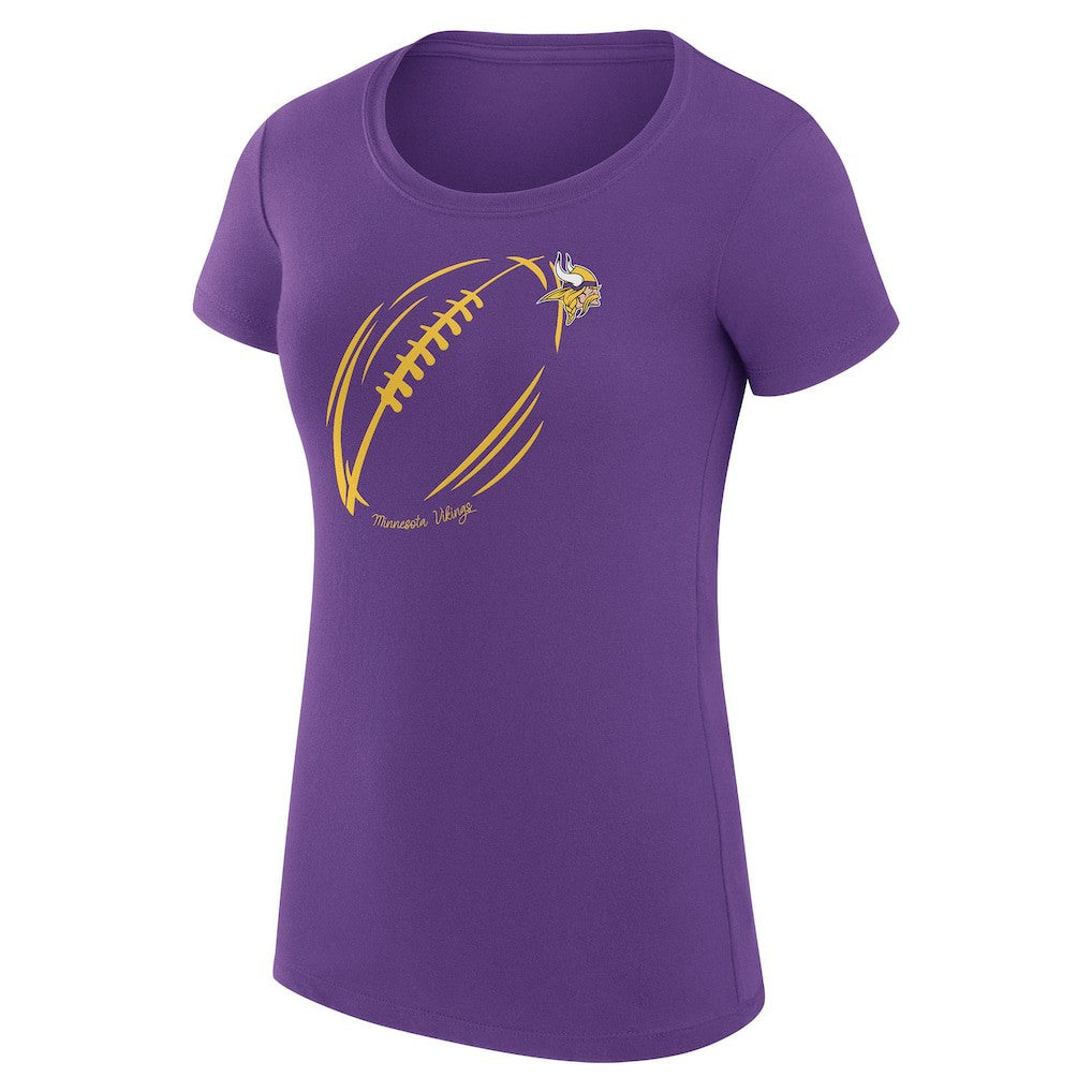 NFL Minnesota Vikings G-III 4Her by Carl Banks Women's Super-Slim Fit Lightweight Subtle Football T-Shirt