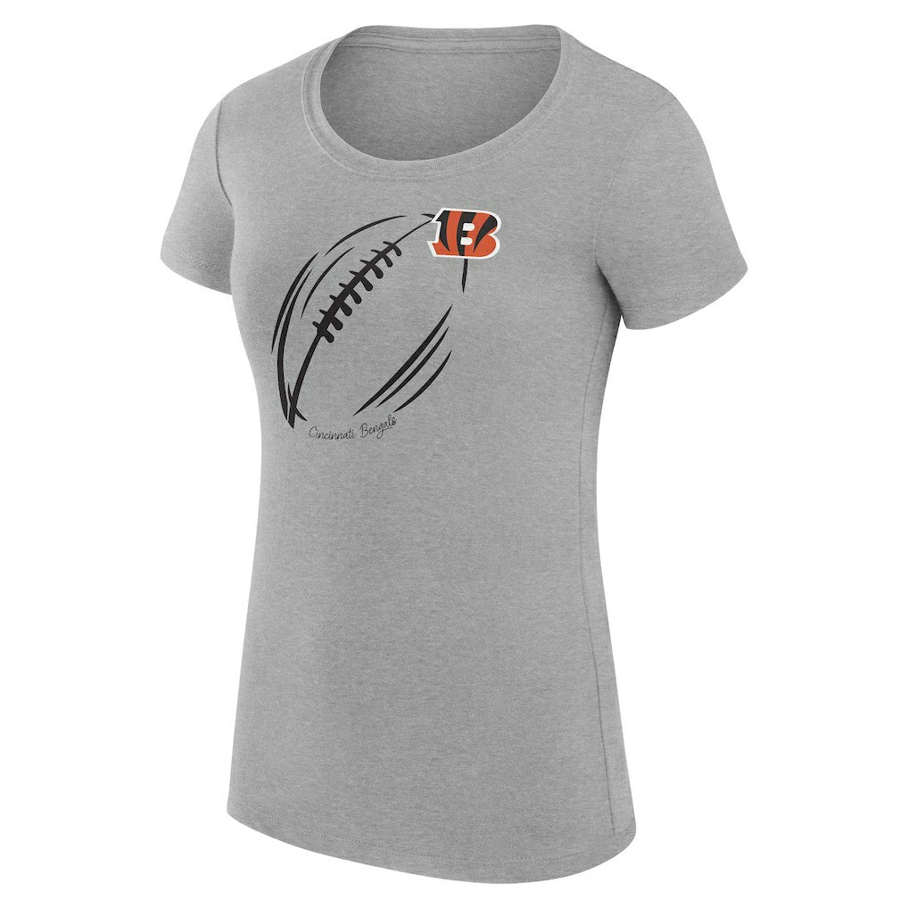 NFL Cincinnati Bengals G-III 4Her by Carl Banks Women's Super-Slim Fit Lightweight Subtle Football T-Shirt