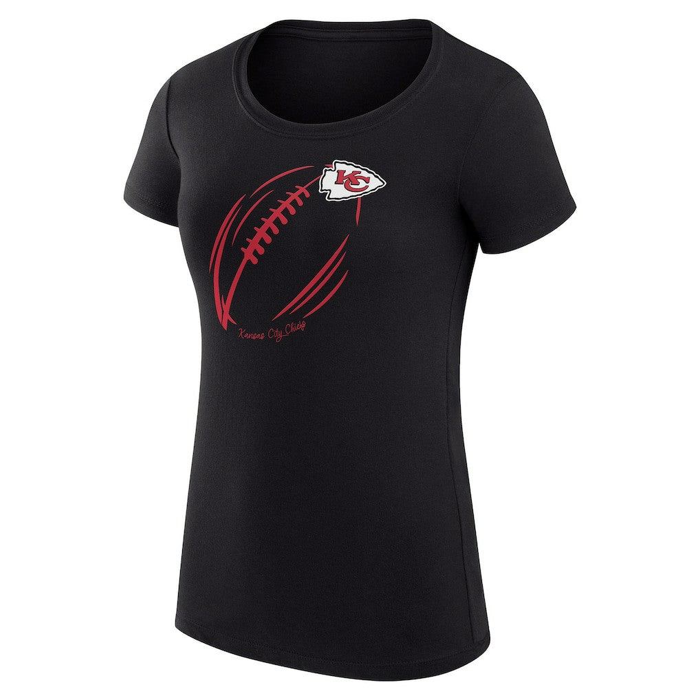 NFL Kansas City Chiefs G-III 4Her by Carl Banks Women's Super-Slim Fit Lightweight Subtle Football T-Shirt