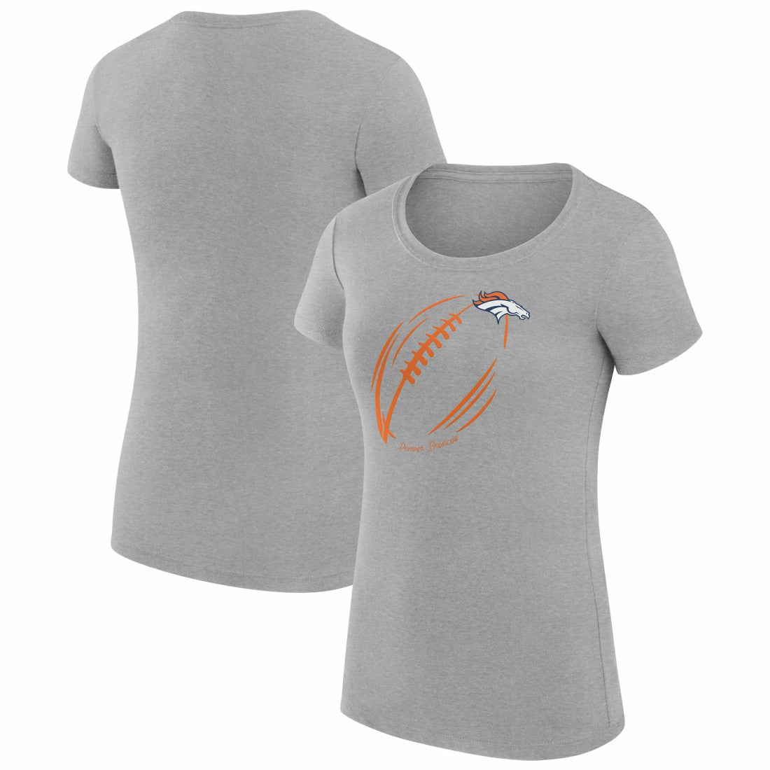 NFL Denver Broncos G-III 4Her by Carl Banks Women's Super-Slim Fit Lightweight Subtle Football T-Shirt