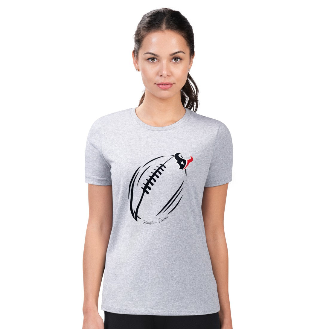 NFL Houston Texans G-III 4Her by Carl Banks Women's Super-Slim Fit Lightweight Subtle Football T-Shirt