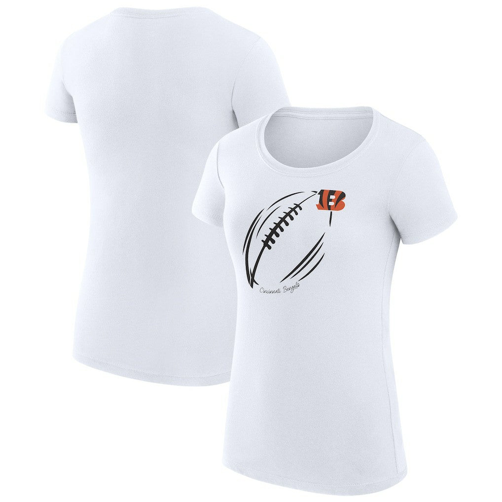 NFL Cincinnati Bengals G-III 4Her by Carl Banks Women's Super-Slim Fit Lightweight Subtle Football T-Shirt