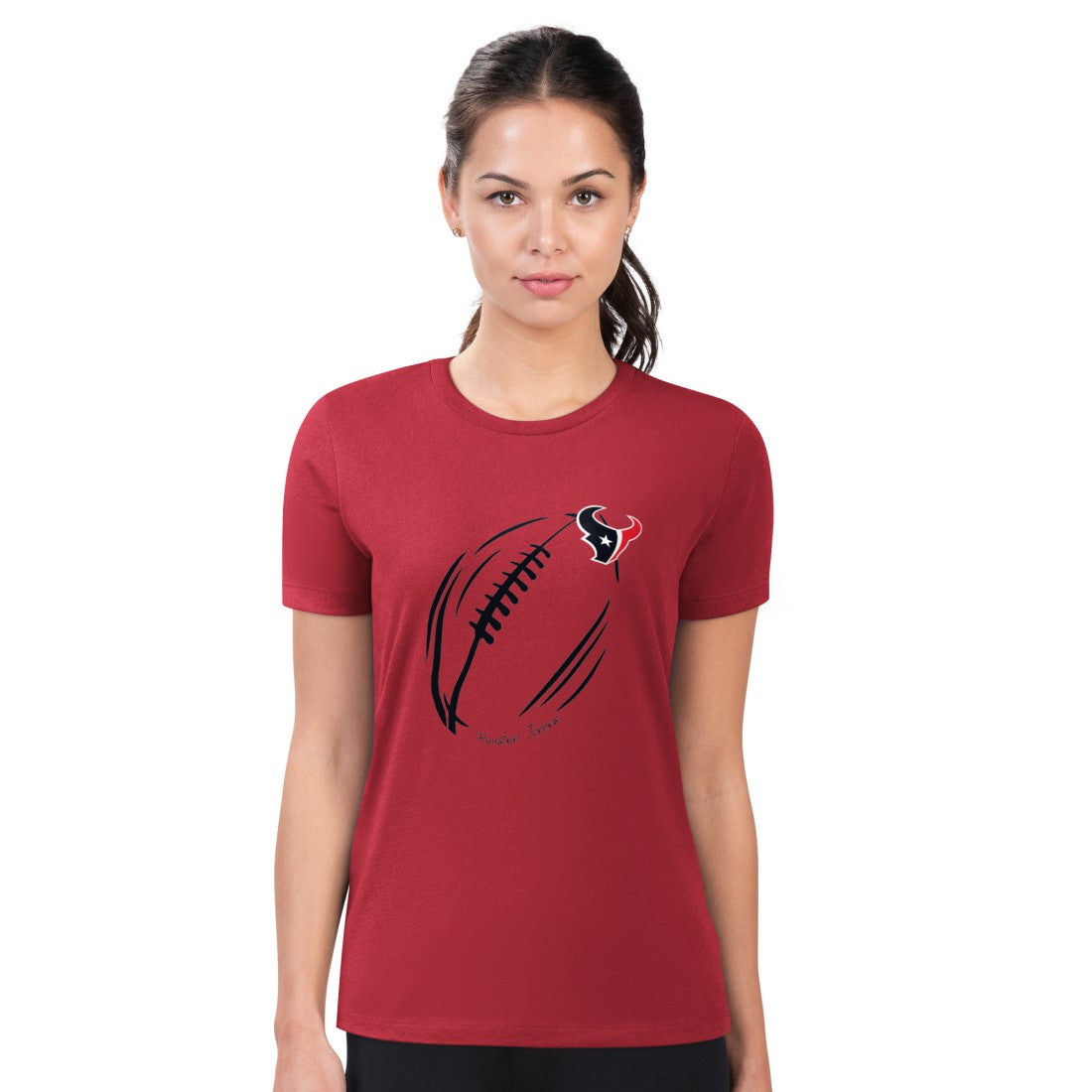 NFL Houston Texans G-III 4Her by Carl Banks Women's Super-Slim Fit Lightweight Subtle Football T-Shirt