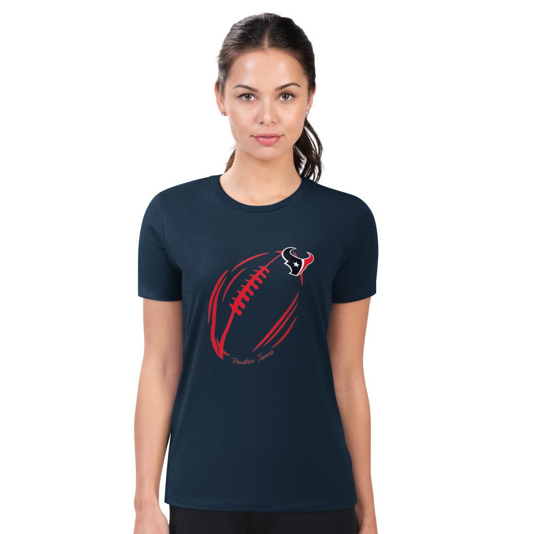 NFL Houston Texans G-III 4Her by Carl Banks Women's Super-Slim Fit Lightweight Subtle Football T-Shirt