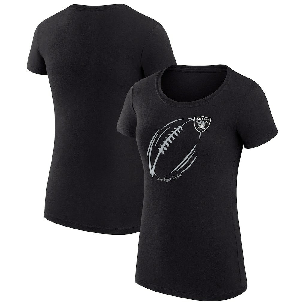 NFL Las Vegas Raiders G-III 4Her by Carl Banks Women's Super-Slim Fit Lightweight Subtle Football T-Shirt