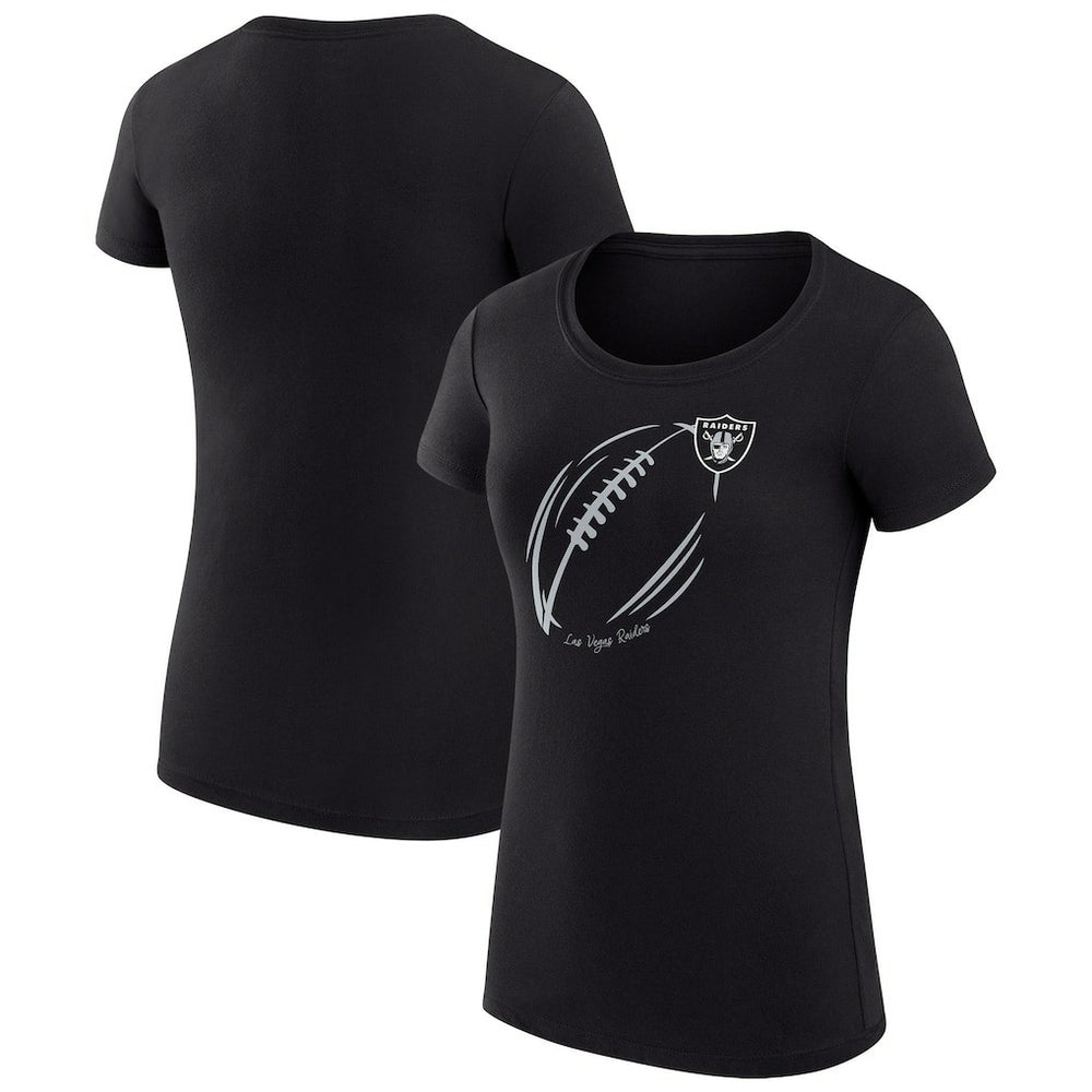 NFL Las Vegas Raiders G-III 4Her by Carl Banks Women's Super-Slim Fit Lightweight Subtle Football T-Shirt